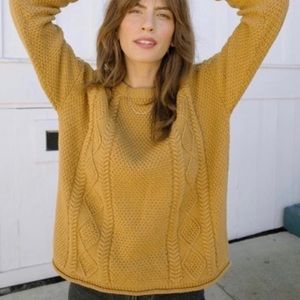 Tradlands Cotton Fisher Sweater, Sienna, Size Medium